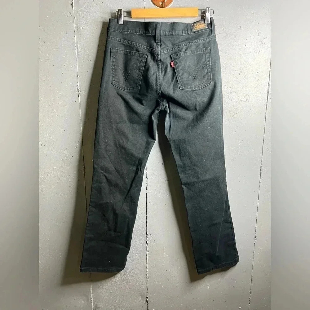 Levis 505 Jeans Womens 6 short Black Straight Leg Mid Rise 5 Pocket Denim - Picture 2 of 6